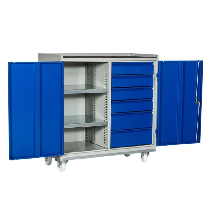 Servante atelier tiroirs et 2 portes battantes