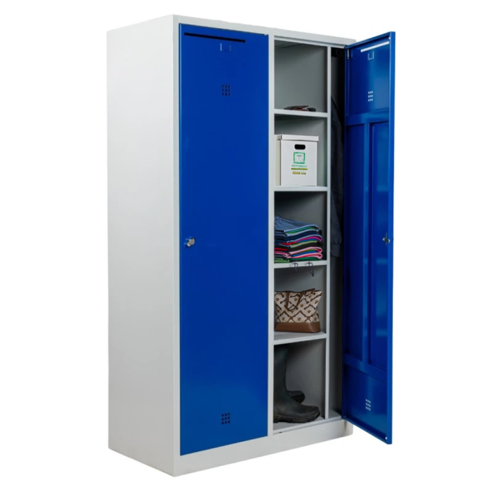 Vestiaire double bi place monobloc 5 cases - penderie