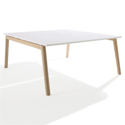 Table de réunion rectangulaire Cosy Wood 6 personnes L 160 x P 120 cm