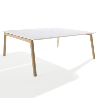 Table de réunion rectangulaire Cosy Wood 8 personnes L 180 x P 120 cm