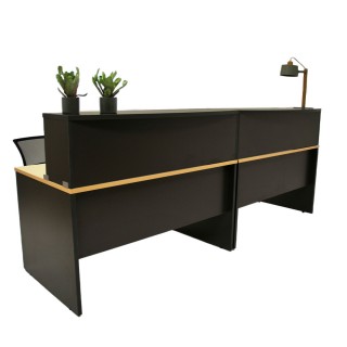 Bureau comptoir 2 personnes Panneaux anthracite