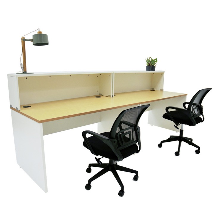 Bureau comptoir 2 personnes Panneaux blanc