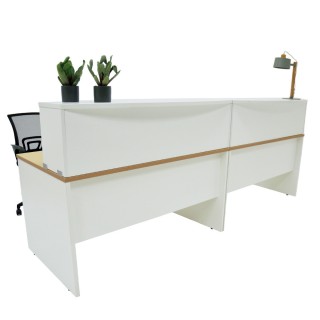 Bureau comptoir 2 personnes Panneaux blanc