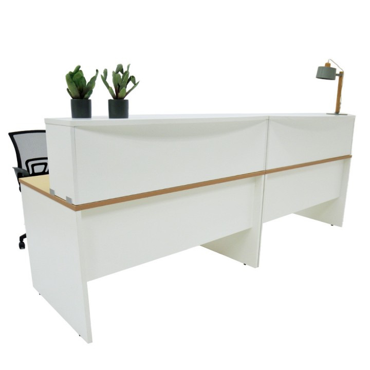 Bureau comptoir 2 personnes Panneaux blanc