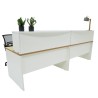Bureau comptoir 2 personnes Panneaux blanc