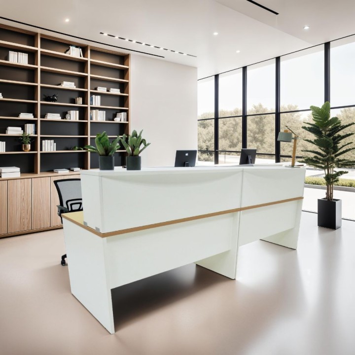 Bureau comptoir 2 personnes Panneaux blanc | GOSTO