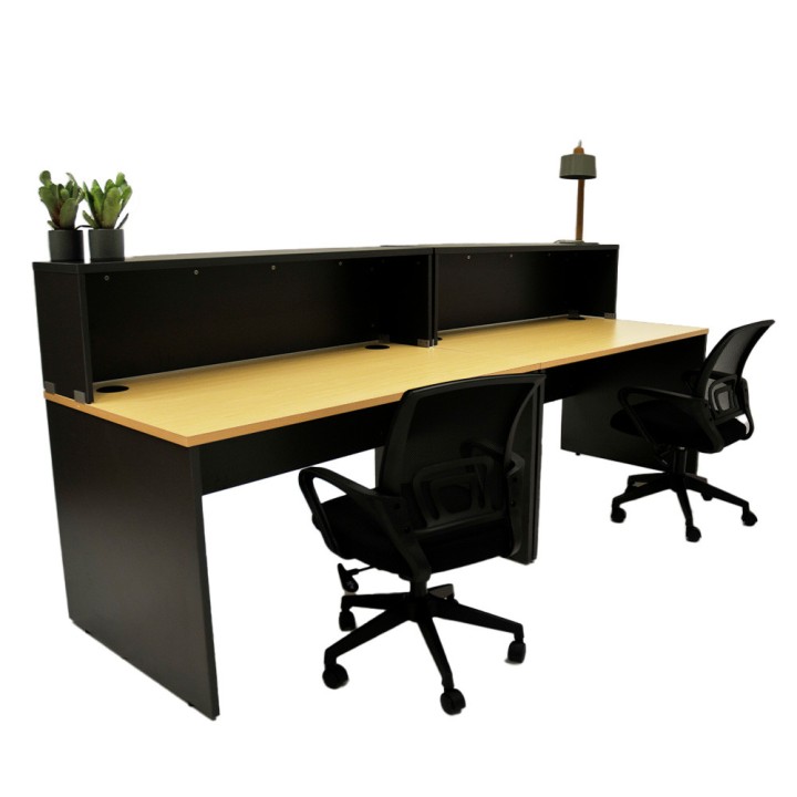 Bureau comptoir 2 personnes Panneaux anthracite