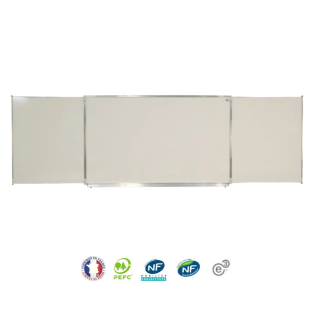 Tableau blanc tryptique 90 x 240 cm NF