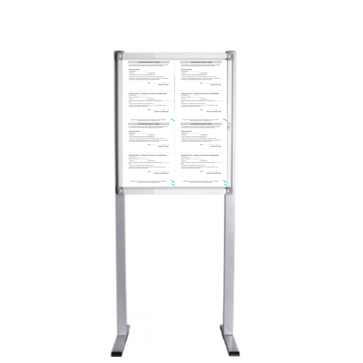 Vitrine affichage extérieur sur pied 4xA4 NF