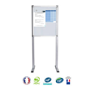 Vitrine affichage extérieur sur pied 4xA4 NF