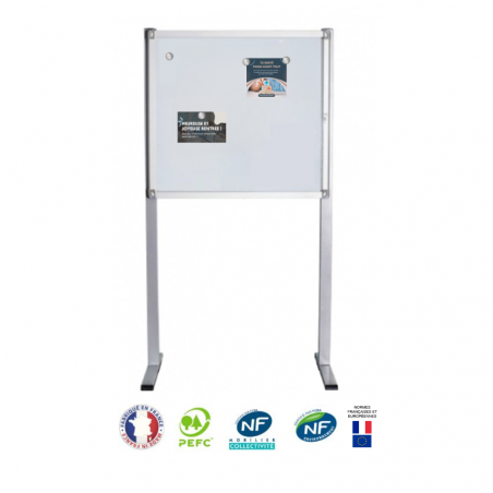 Vitrine affichage extérieur sur pied 6xA4 NF