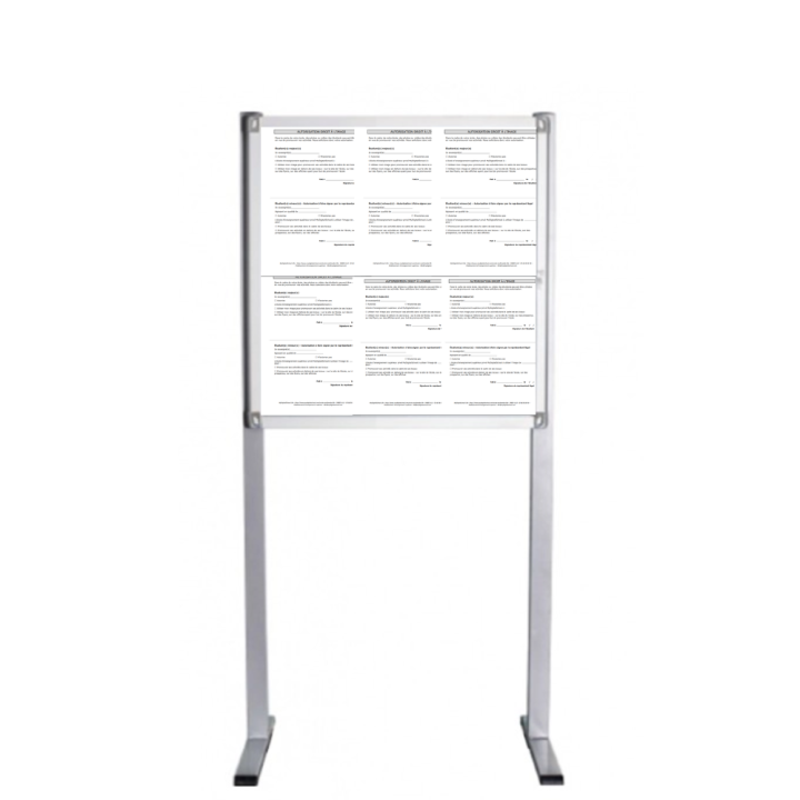 Vitrine affichage extérieur sur pied 6xA4 NF | Gosto