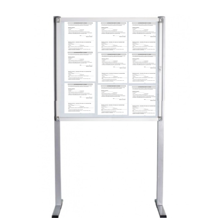 Vitrine affichage extérieur sur pied 9xA4 NF
