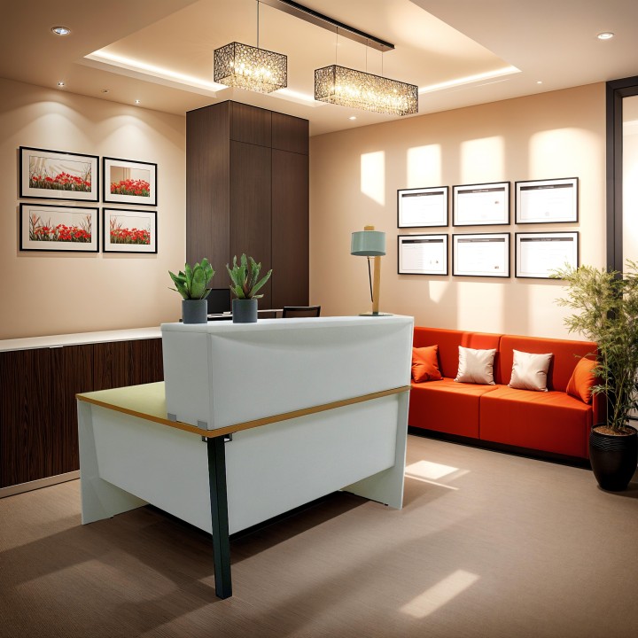 Bureau comptoir avec angle Panneaux blanc