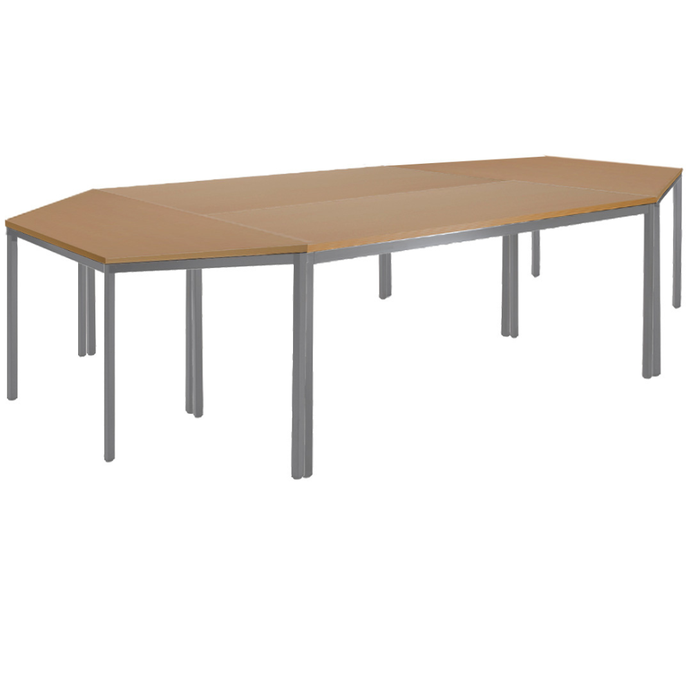 Table de réunion 10 personnes trapézoïdale L240 x P120 cm