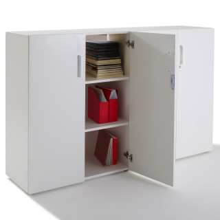 Armoire 4 portes battantes en bois H105xL164xP40 cm | Gosto