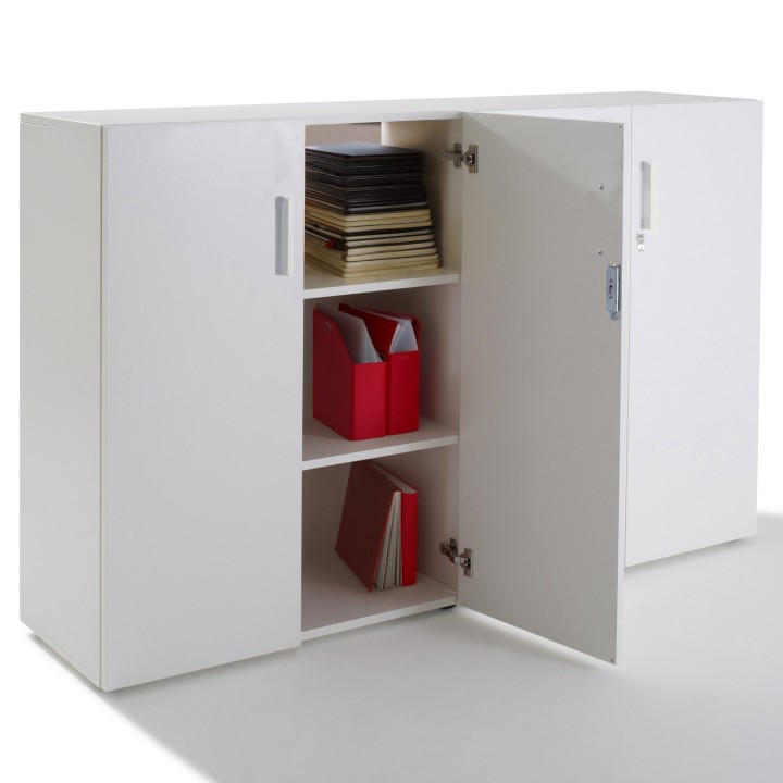 Armoire 4 portes battantes en bois H105xL164xP40 cm | Gosto