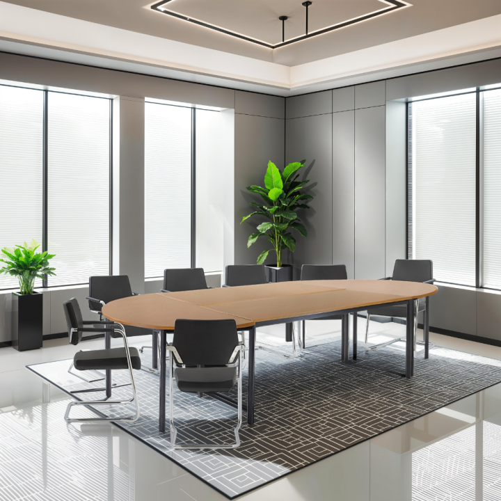 Table de réunion 10 personnes ovale L240 x P120 cm
