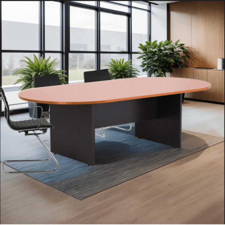 Table de réunion ovale piétement bois 6 à  10 personnes