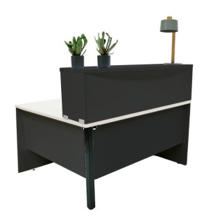 Bureau comptoir avec angle Panneaux anthracite blanc