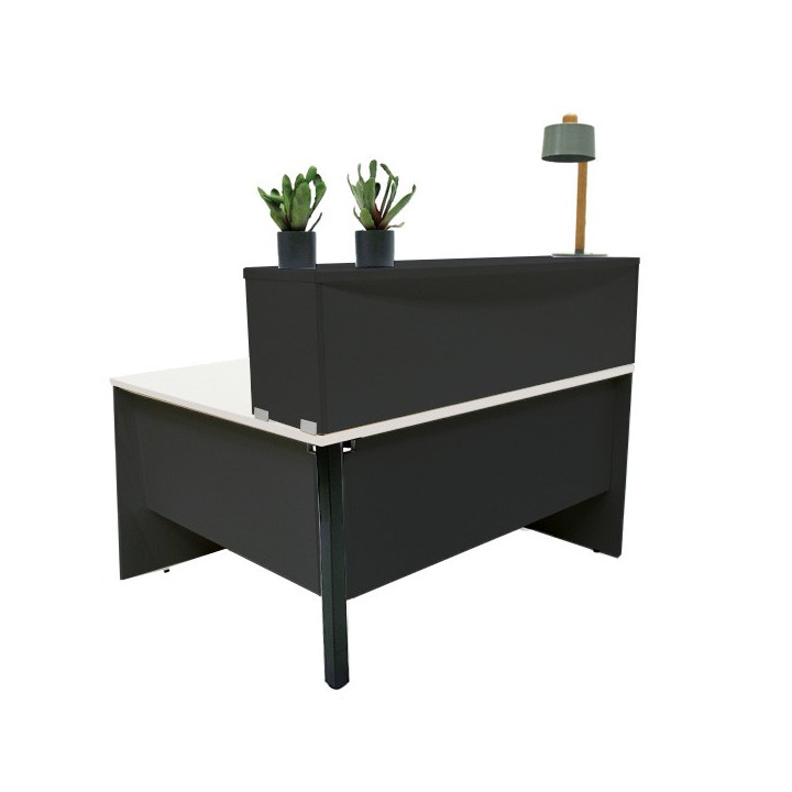 Bureau comptoir avec angle Panneaux anthracite blanc