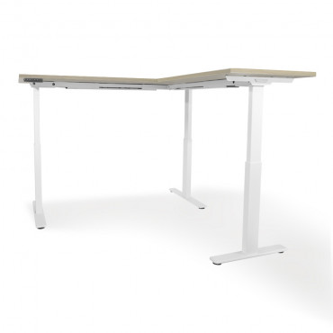  Bureau d'angle Extreme réglable hauteur avec flap  Retour:Droit Coloris Plateau:Chêne clair