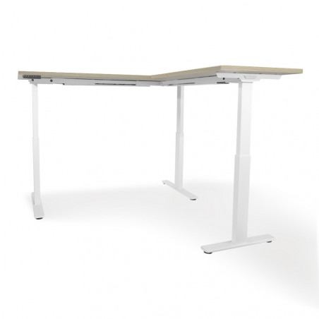  Bureau d'angle Extreme réglable hauteur avec flap  Retour:Droit Coloris Plateau:Chêne clair