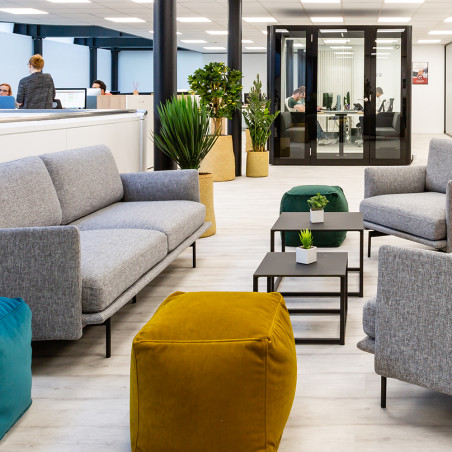 mise en scene du canapé lou dans un open space