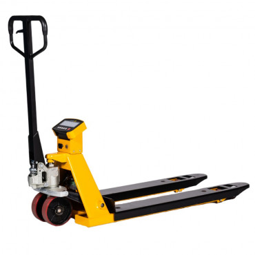Transpalette peseur, 2000kg, fourches de 1150mm, à batterie en vue globale