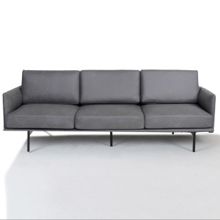 Canapé bureau simili cuir gris anthracite Lou | Gosto