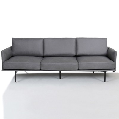 Canapé bureau simili cuir gris anthracite Lou
