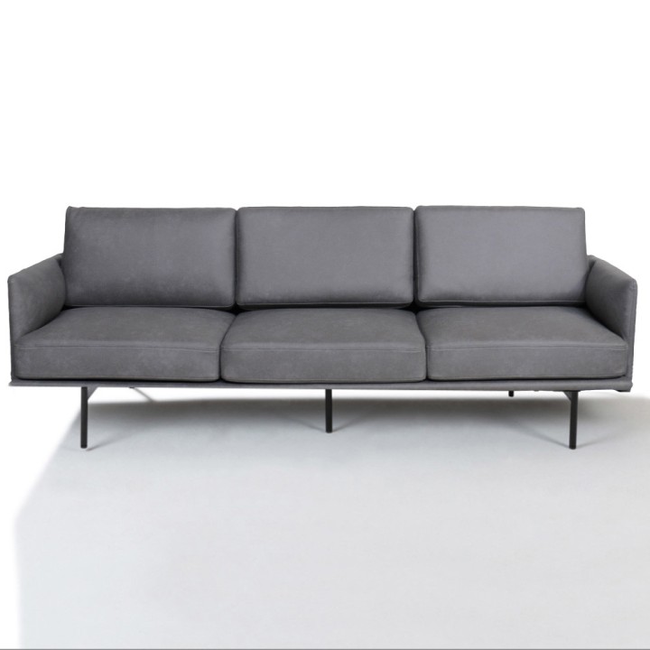 Canapé bureau simili cuir gris anthracite Lou | Gosto