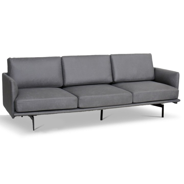 Canapé bureau simili cuir gris anthracite Lou | Gosto