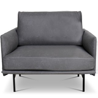 Fauteuil bureau simili cuir gris anthracite Lou | Gosto