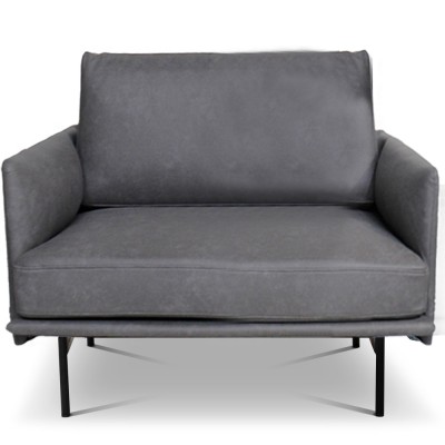 Fauteuil bureau simili cuir gris anthracite Lou