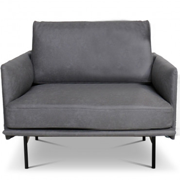 Fauteuil bureau simili cuir noir Lou