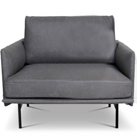Fauteuil bureau simili cuir noir Lou