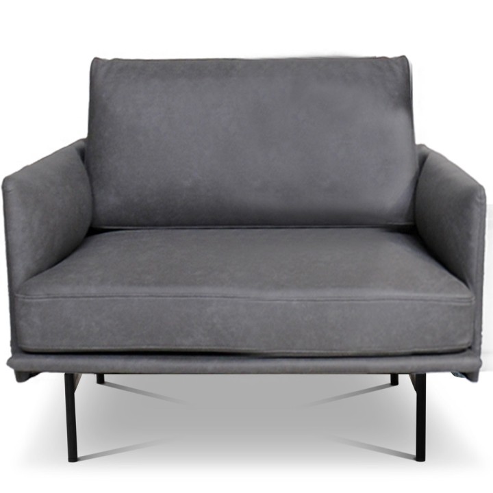 Fauteuil bureau simili cuir gris anthracite Lou | Gosto