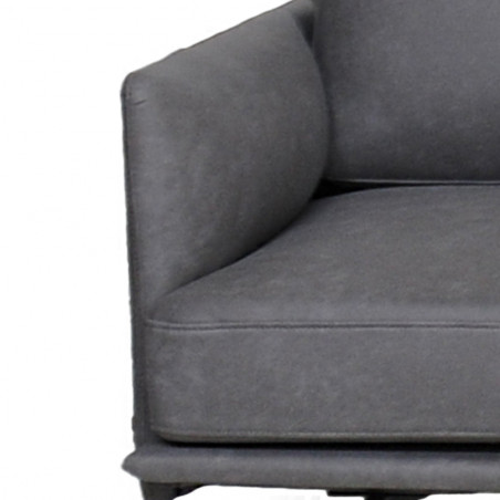 Fauteuil bureau simili cuir noir Lou