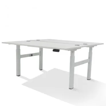 Bureau Bench 2 personnes électrique avec obturateurs - Extreme Plus Coloris Plateau:Blanc