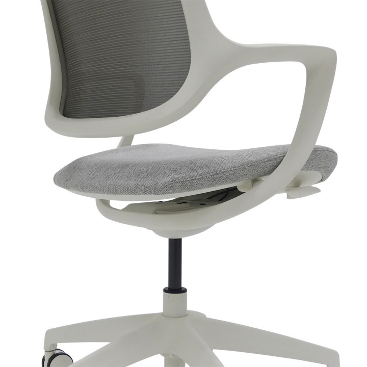 Fauteuil de bureau en résille Mira blanc - Vue rapprochée 3/4