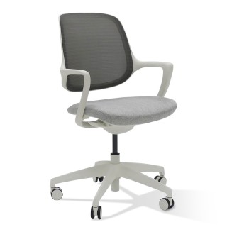 Fauteuil de bureau en résille Mira blanc - Vue générale