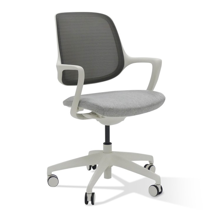 Fauteuil de bureau en résille Mira blanc - Vue générale