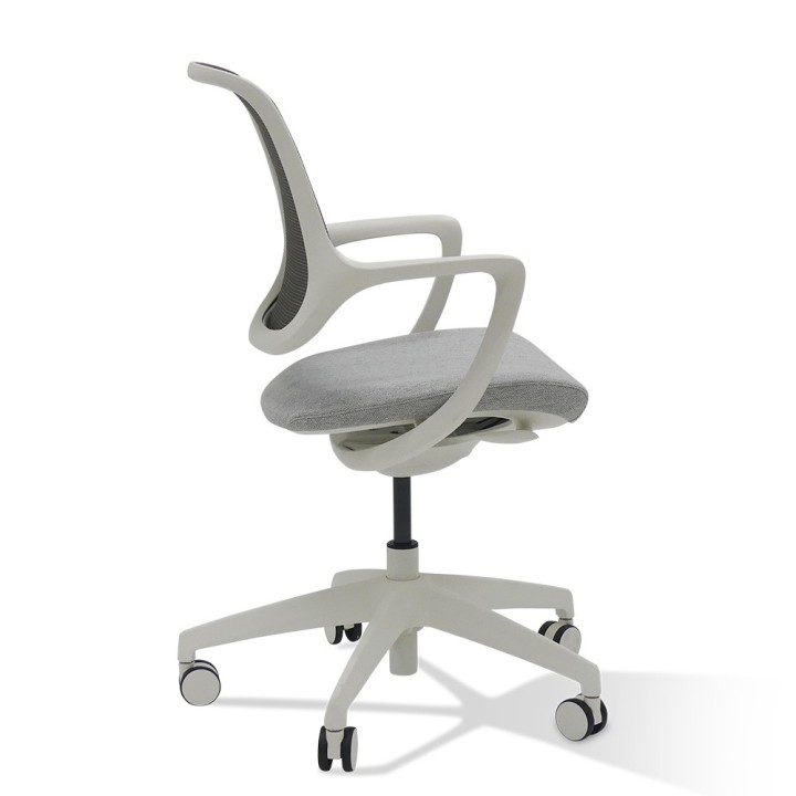 Fauteuil de bureau en résille Mira blanc - Vue de profil