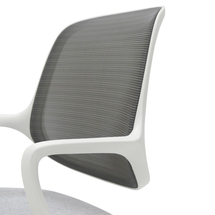 Fauteuil de bureau en résille Mira blanc - Vue rapprochée dossier de face