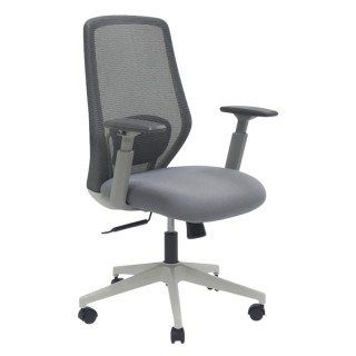 Fauteuil de bureau APRIL gris clair avec accoudoirs