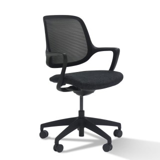 Fauteuil de bureau en resille noir Mira | Gosto