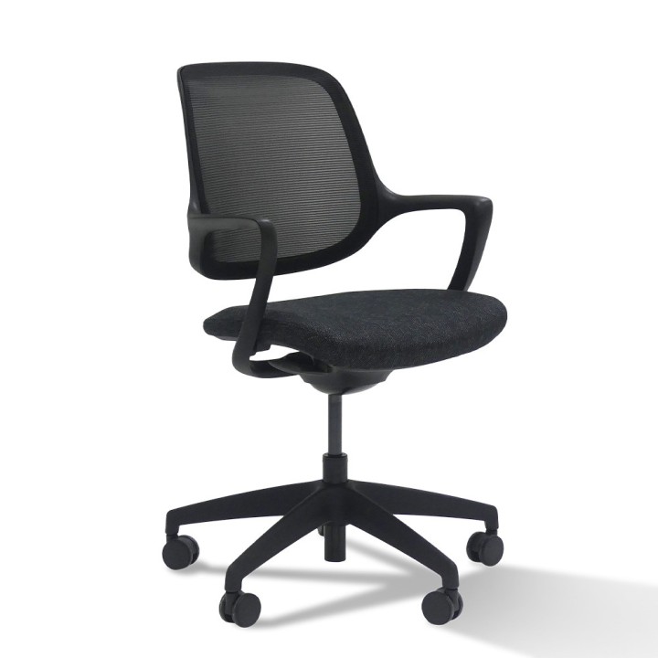Fauteuil de bureau en resille noir Mira | Gosto