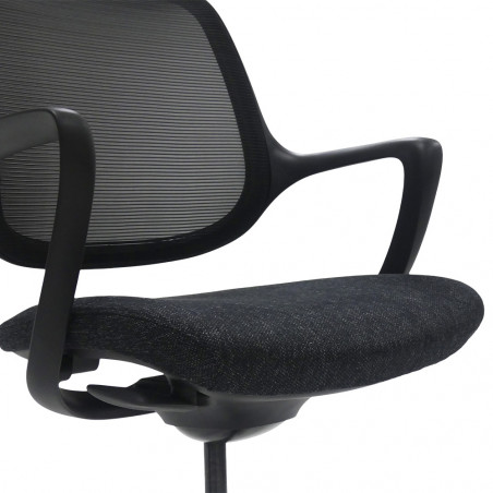 Fauteuil de bureau en resille noir Mira