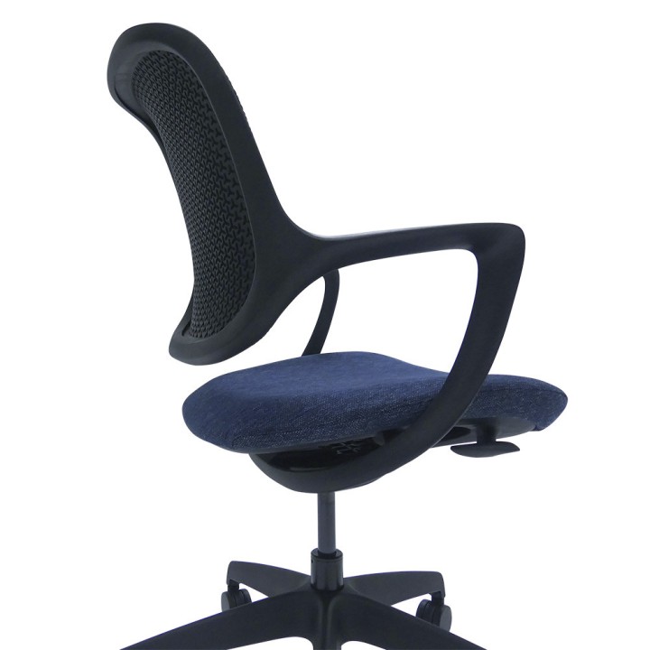 Fauteuil de bureau Mira bleu - vue rapprochée de profil
